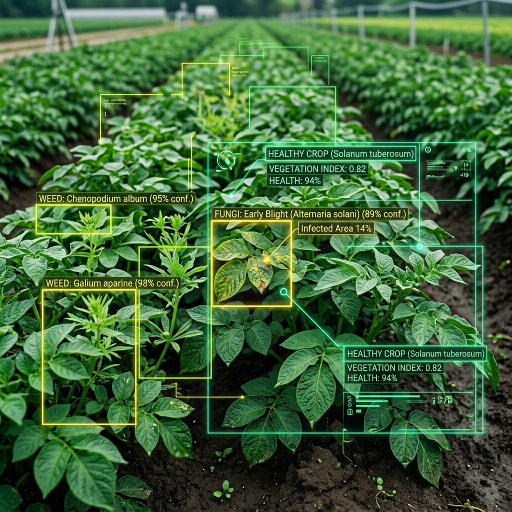 AI scanning crops in real-time